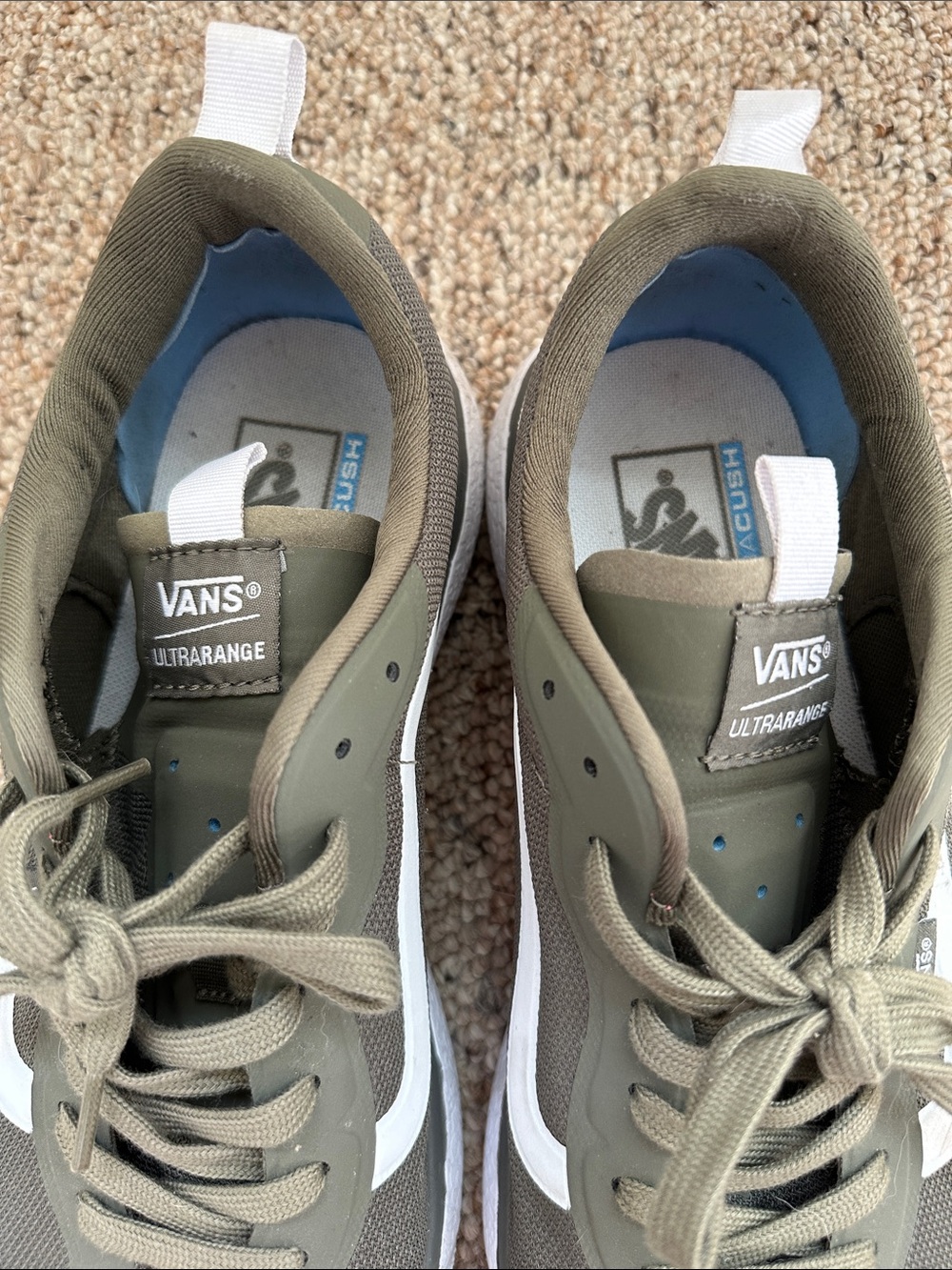 Vans Men’s Ultrarange Olive/White Low-Top Sneakers - Custom Shop Design - Picture 5 of 6